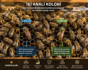 iki ana arılı koloni sistemi